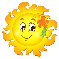 Happy autumn sun theme image 1