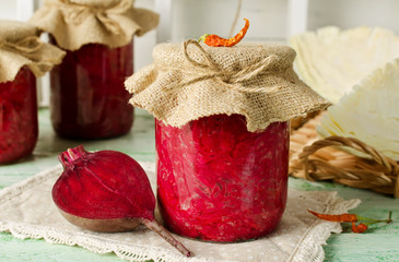 Salad with cabbage and beets