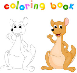 Cartoon kangaroo coloring book