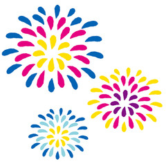 Fototapeta na wymiar Vector illustration of fireworks on white background