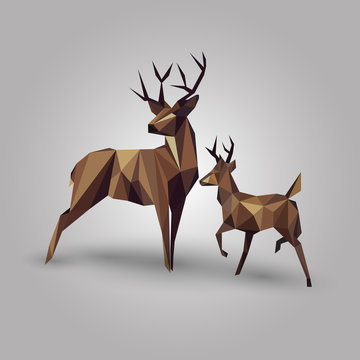 abstract deer couple