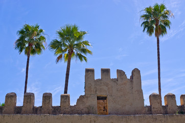 Walls of riad in Morocco