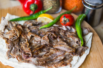 Turkish Doner Kebab Portion.