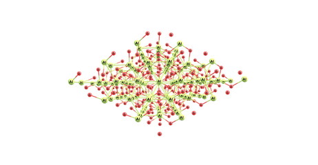 Ruby molecular structure isolated on white