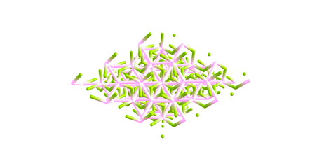 Ruby molecular structure isolated on white