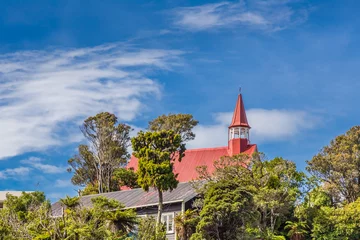 Türaufkleber Presbyterian Church on Stewart Island, New Zealand © lizcoughlan