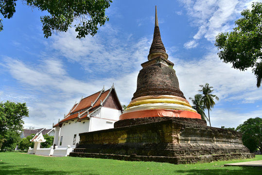 old temple at Sukhothai province of Thailand