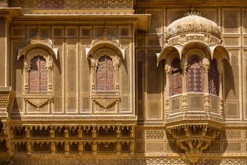 Nathmalji ki Haveli at Jaisalmer, India. Architectural detail