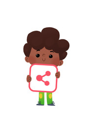 Obraz premium Niño con icono de 