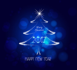 Light silver happy new year and Christmas background