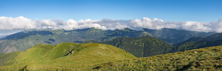 Panorama of amazing summer Slovak mountains