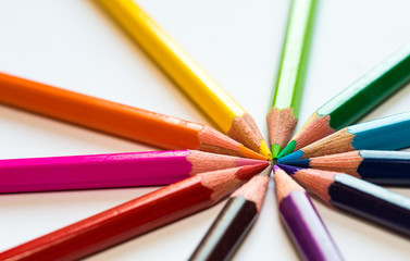 Fototapeta premium different colored pencils close-up