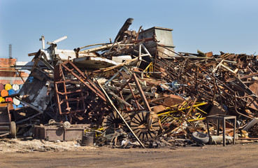 Metal scrap in junkyard