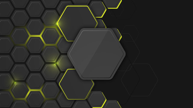 Abstract vector background or pc desktop wallpaper with hexagonal structure and backlighting.