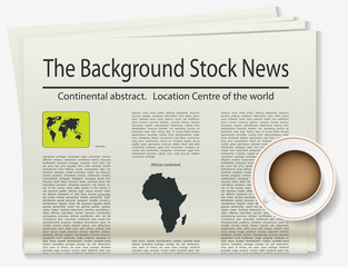 World map. Newspaper. Realistic image of the object