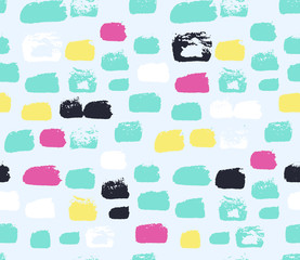 Shaped grunge seamless background. Vector ink pattern.