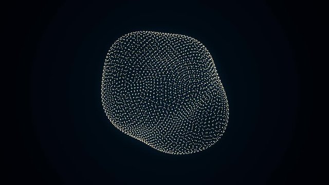metamorphose of amorphous shape from dots and lines, abstract animation of future shape 4K