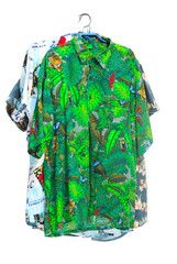 The isolated tropical shirts on white