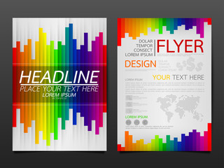 Colorful business annual report brochure flyer design template vector, Leaflet cover presentation abstract geometric background, modern publication poster magazine, layout in A4 size