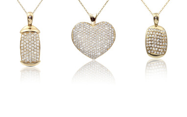 jewelry pendant and earrings set. Jewelry composition. Symbol of love