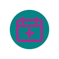 Fototapeta premium Vector icon on the topic office on circle the calendar