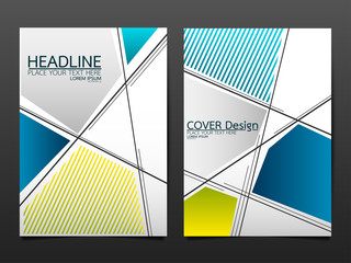 Blue business annual report brochure flyer design template vector, Leaflet cover presentation abstract geometric background, modern publication poster magazine, layout in A4 size