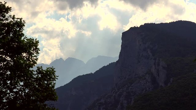 Slopes of Mount Olympus from Litochoro. Greece.