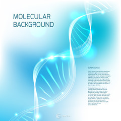 Illustration of a DNA molecule. Molecule background.