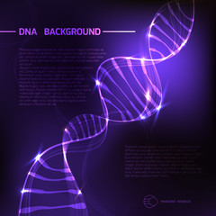 Illustration of a DNA molecule. Molecule background.