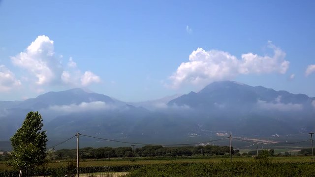 Mount Olympus from the Litochoro-Dion road. Greece.