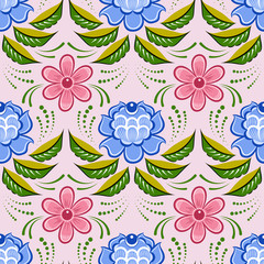 Seamless russian floral pattern