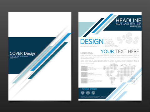 Blue Business Annual Report Brochure Flyer Design Template Vector, Leaflet Cover Presentation Abstract Geometric Background, Modern Publication Poster Magazine, Layout In A4 Size