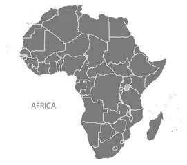 Fotobehang Africa Map with countries grey © Ingo Menhard