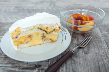 Sweet cream nectarine cake