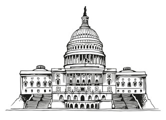 United States Capitol Building vector illustration