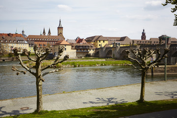 Würzburg,  Alte Mainbrücke, Festung Marienberg, Unterfranken, Bayern, Deutschland