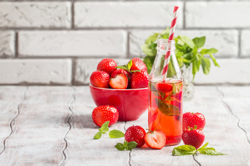 Refreshing summer drink with Strawberry 