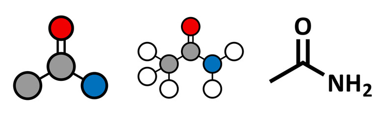 Acetamide (ethanamide) molecule. 