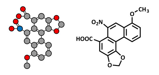 Aristolochic acid plant poison molecule. 