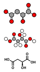 Malic acid organic dicarboxylic acid molecule. 