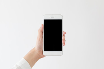 スマートフォンを操作する女性、拡張現実、ar
