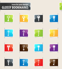 Lock and Key Bookmark Icons