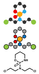 Fototapeta premium Cyclophosphamide cancer chemotherapy drug molecule.