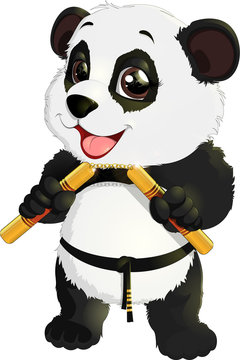 panda with nunchaku