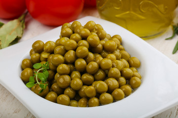 Green canned peas