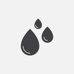 water drops icon vector, solid logo illustration, pictogram isolated on white