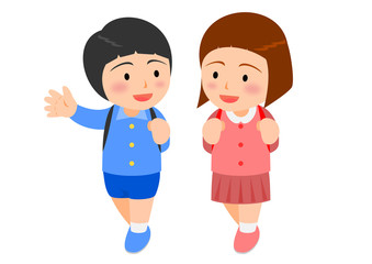 仲良し　男の子　女の子