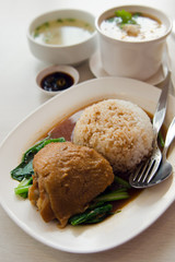 Baked chicken with rice and vegetable