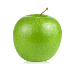 green apple on white background