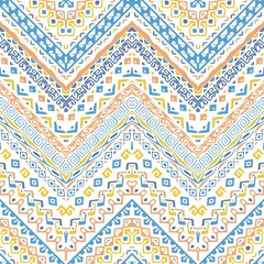 Vector african style chevron pattern with tribal motifs.